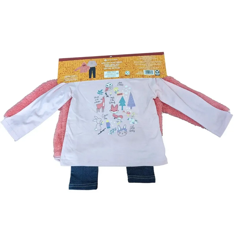 Member's Mark Matching Set 3‎ pieces 18M Girls Top Leggings Cozy Jacket Woodland
